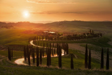 Tuscany Evening travel canvas art print by Kokdemir Dogan featuring scenic landscape and warm tones, perfect for home decor.