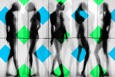Feeling at Home Body Language 100 fantasy canvas art print by Degryse Michelle featuring vibrant, surreal abstract shapes and colors.