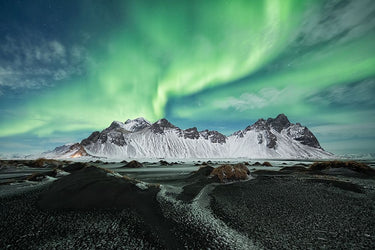 Canvas Art Print Stokksnes Aurora Coastal subject by Simons L. Fine Art Print quality