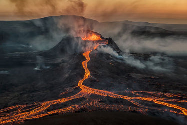 Canvas Art Print Volcano Eruption Landscape subject by Pictufy Fine Art Print quality