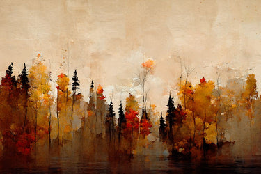 Canvas Art Print A Forest In Autumn Abstract subject by Pictufy Fine Art Print quality