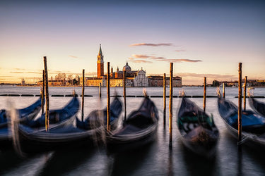 Early morning in Venice coastal canvas art print by Tjandra C.S. featuring a serene Venetian canal scene for home decor.