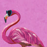 Magenta metallic flamingo canvas art print by Laiz Blursbyai Rosana, featuring vibrant flamingo design for home decor.
