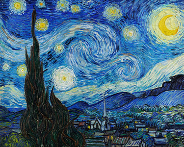 Canvas Art Print The Starry Night Museum subject by Pictufy Fine Art Print quality