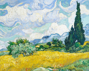 Canvas Art Print Wheat Field With Cypresses Museum subject by Pictufy Fine Art Print quality
