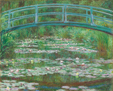 Japanese Footbridge floral canvas art print by Treechild, featuring vibrant floral design and a classic Japanese footbridge scene.