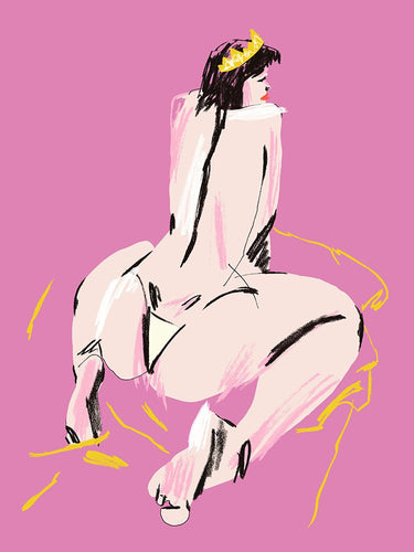 Canvas Art Print Female Nude Back View Pink Abstract subject by Tinak Igor Fine Art Print quality