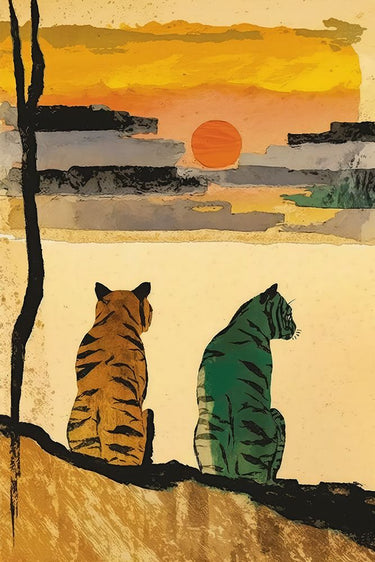 Canvas Art Print Resting Tigers Nature subject by Alnaser Mohammed Fine Art Print quality