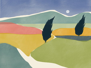 Canvas Art Print Windy Field Landscape subject by Gokhale Uma Fine Art Print quality
