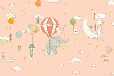 Canvas Art Print Elephant Dream_Peachy Childrens subject by Yuqing Fine Art Print quality