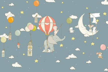 Canvas Art Print Elephant Dream Nightblue Childrens subject by Szabo Attila Fine Art Print quality