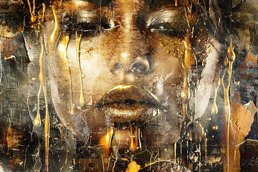 Canvas Art Print Woman liquid gold Modern subject by Hennen Marcus Fine Art Print quality
