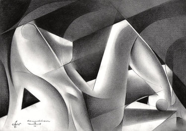 Canvas Art Print Roundism seated woman Fashion subject by Slotboom Jan Fine Art Print quality