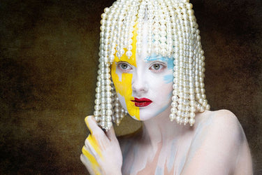 Canvas Art Print Girl with theatrical makeup Fashion subject by Grace Digital Art Fine Art Print quality
