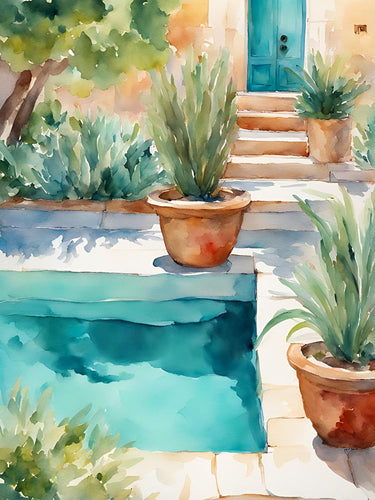 Canvas Art Print Pool with plants Modern subject by Monet Claude Fine Art Print quality