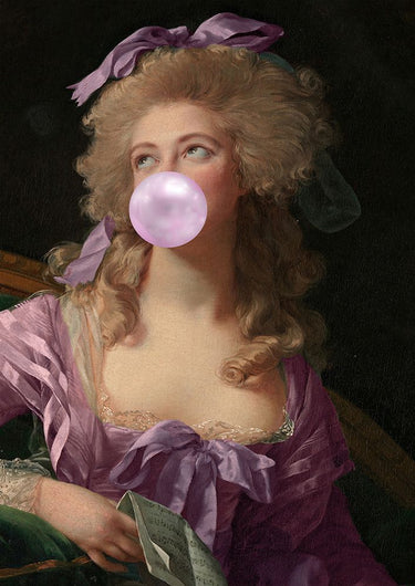 Canvas Art Print Madamelilac Bubblegum purple Fantasy subject by Monet Claude Fine Art Print quality