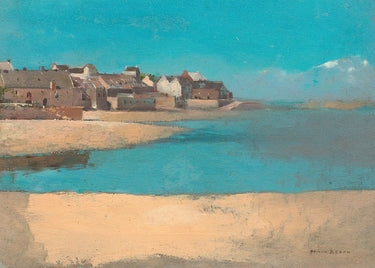 Canvas Art Print Village By the Sea In Brittany Coastal subject by Monet Claude Fine Art Print quality