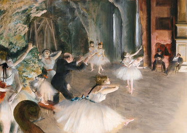 Claude Monet Rehearsal Onstage Museum Canvas art print, featuring impressionist scene with vibrant colors and detailed brushwork.