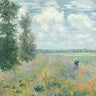 Canvas Art Print Poppy Fields Near Argenteuil 1875 Floral subject by De Lisle Guillaume Fine Art Print quality