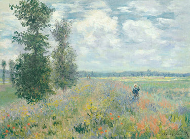 Canvas Art Print Poppy Fields Near Argenteuil 1875 Floral subject by De Lisle Guillaume Fine Art Print quality