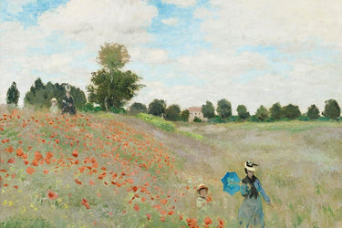 Canvas Art Print Poppy Field Near Argenteuil 1873 Floral subject by Anon Mughal 1813 Fine Art Print quality