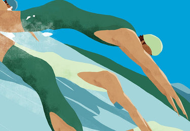 Canvas Art Print Swim Coastal subject by Atelier B Art Studio Fine Art Print quality
