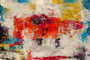 Abstract canvas art print by Addyman Simon featuring vibrant, modern design from Feeling at Home, perfect for contemporary wall decor.