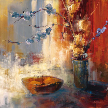 Feeling at home Still Life II abstract canvas art print by Jardine Liz featuring vibrant, modern watercolor-style artwork.