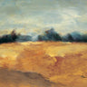 Gold glitter countryside landscape art print by Berge Thomas Tepstad, featuring a scenic rural scene on a canvas from Feeling at Home.