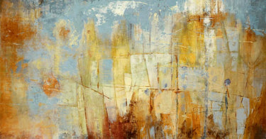 Abstract canvas art print titled "Passages" by Gort Michele, featuring vibrant, flowing colors on a textured art print from Feeling at Home.