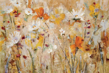 Canvas Art Print Jostle wildflowers meadow countryside Floral subject by Hibberd Randy Fine Art Print quality