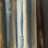 Gray abstract canvas art print featuring shutter bands by Lawrence Michael, with a modern, artistic design for home decor.
