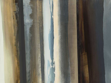 Gray abstract canvas art print featuring shutter bands by Lawrence Michael, with a modern, artistic design for home decor.