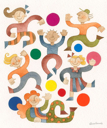 Canvas Art Print Happy Children Playing with multicoloured Balls Childrens subject by Hondius Henricus Fine Art Print quality