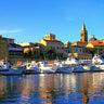 Canvas Art Print Alghero sunrise panorama port Coastal subject by Anonymous Fine Art Print quality