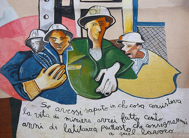 Canvas Art Print Orgosolo miners life murals Photography subject by Saiu Giovanni Fine Art Print quality