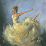 Canvas Art Print Dancer in yellow lilac background Contemporary subject by Caria Maurizia Fine Art Print quality