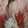 Canvas Art Print Charming Naked woman with white drape Figurative subject by Anonymous Fine Art Print quality