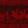 Canvas Art Print Sardinian Traditional Tapestry Hunting scene Black Red World Culture subject by Pinna Enrico Fine Art Print quality