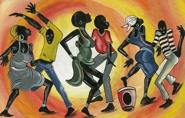 Canvas Art Print Multicoloured African Dance Figurative subject by Archivio Fine Art Print quality
