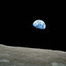 Space landscape canvas art print of planet Earth viewed from the moon, by Feeling at Home, showcasing a cosmic scene with detailed planetary imagery.