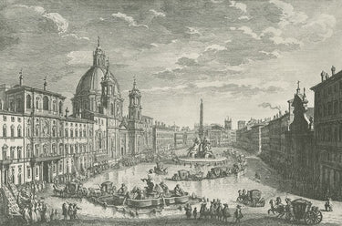 Canvas Art Print Navona Square Rome Italy Museum subject by Pollera Daniel Fine Art Print quality