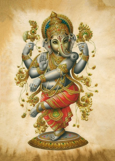 Canvas Art Print Ganesh Indian Elephant God Religion subject by Cunningham S. Fine Art Print quality