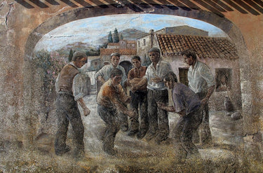 Canvas Art Print Murales traditional sardinian gambling Morra Photography subject by Anonymous Fine Art Print quality