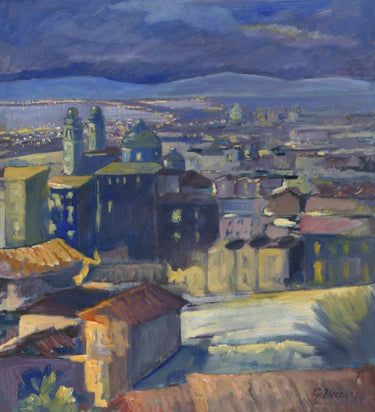 Canvas Art Print View old town Cagliari Abstract subject by Saiu Giovanni Fine Art Print quality