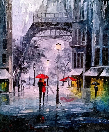 Canvas Art Print Paris, under the Eiffel Tower Modern subject by Bolokofsky Ronald Fine Art Print quality