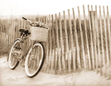 Canvas Art Print Bike by Beach Fence Coastal subject by BRAUN Studio Fine Art Print quality