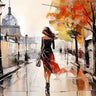 Canvas Art Print Woman Walking Alone Abstract subject by Wiley Marta Fine Art Print quality