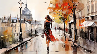 Canvas Art Print Woman Walking Alone Abstract subject by Wiley Marta Fine Art Print quality