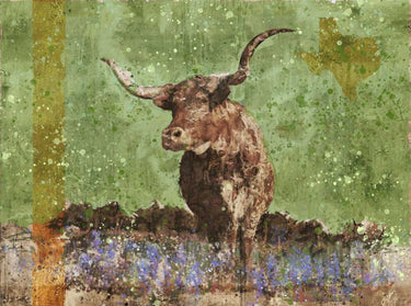 Canvas Art Print Long Horn Green Nature subject by Greco El Fine Art Print quality